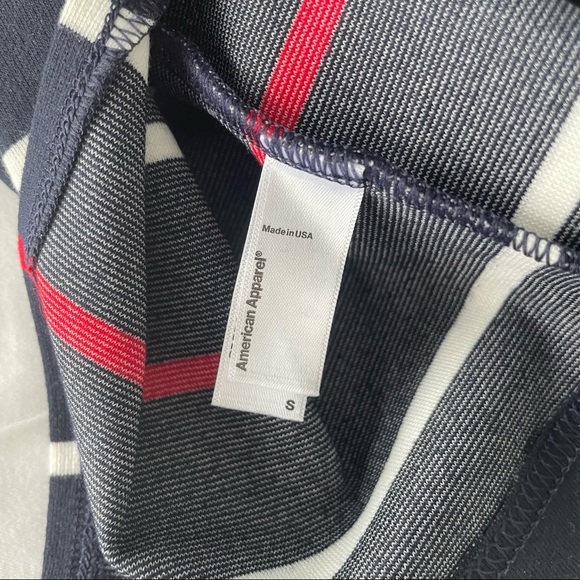 American Apparel Striped Ponte Mid-length Pencil Skirt - Picture 3 of 4